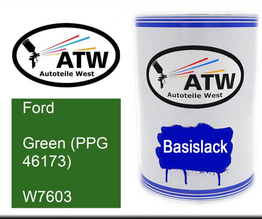 Ford, Green (PPG 46173), W7603: 500ml Lackdose, von ATW Autoteile West.